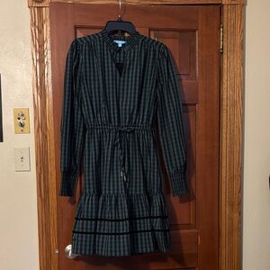 Draper James RSVP Green and Black Checkered Midi Dress